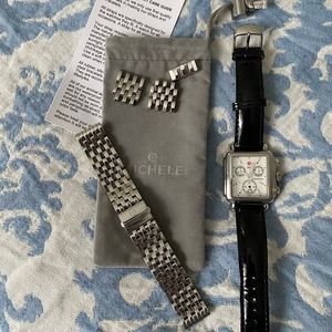 Two (2) Michele Deco Watches (One Set - Face & Two Bands)